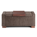 43" Umber And Brown Fabric Ottoman With Storage