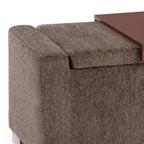 43" Umber And Brown Fabric Ottoman With Storage