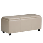 42" Cream And Dark Brown Ottoman With Storage