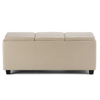 42" Cream And Dark Brown Ottoman With Storage