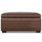 36" Black And Walnut Ottoman With Storage