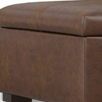 36" Black And Walnut Ottoman With Storage