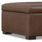 36" Black And Walnut Ottoman With Storage