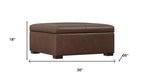 36" Black And Walnut Ottoman With Storage