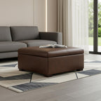 36" Black And Walnut Ottoman With Storage