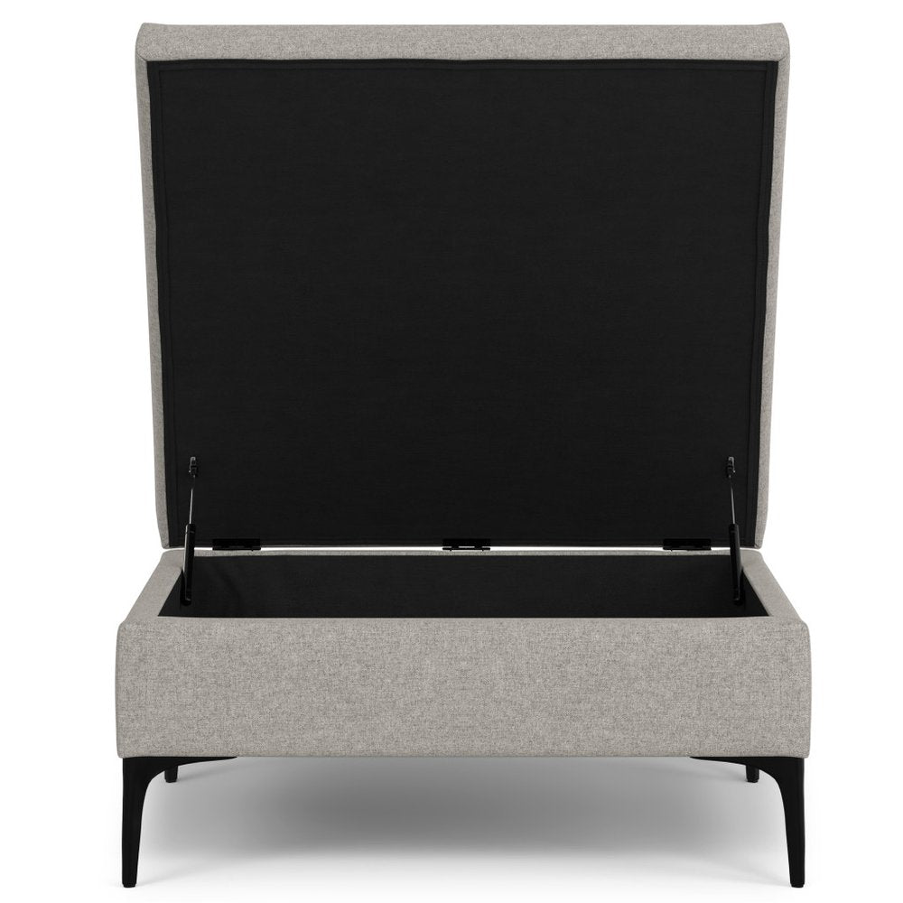 36" Cloud And Black Ottoman With Storage