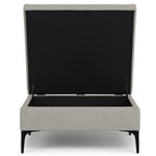 36" Cloud And Black Ottoman With Storage
