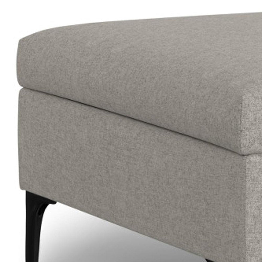 36" Cloud And Black Ottoman With Storage