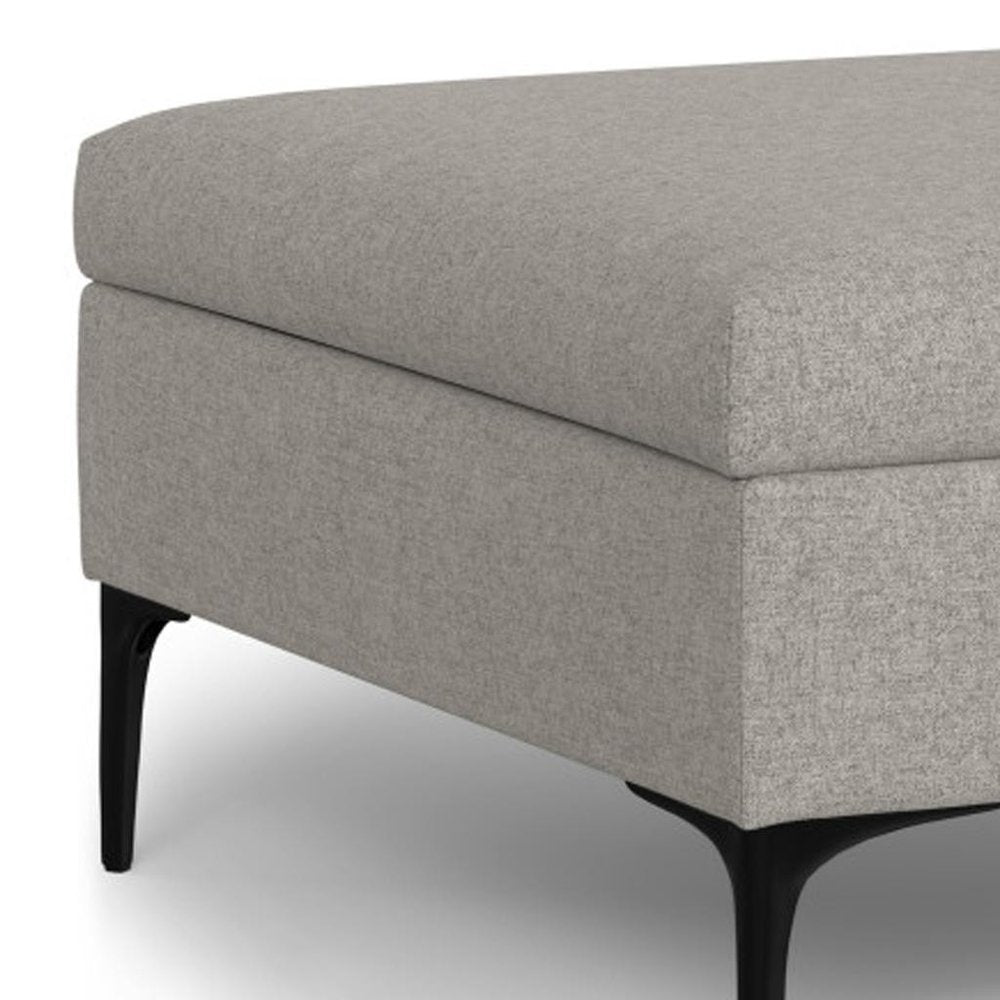 36" Cloud And Black Ottoman With Storage