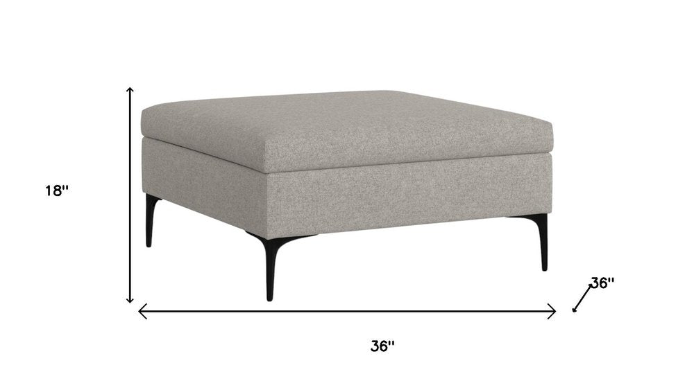 36" Cloud And Black Ottoman With Storage