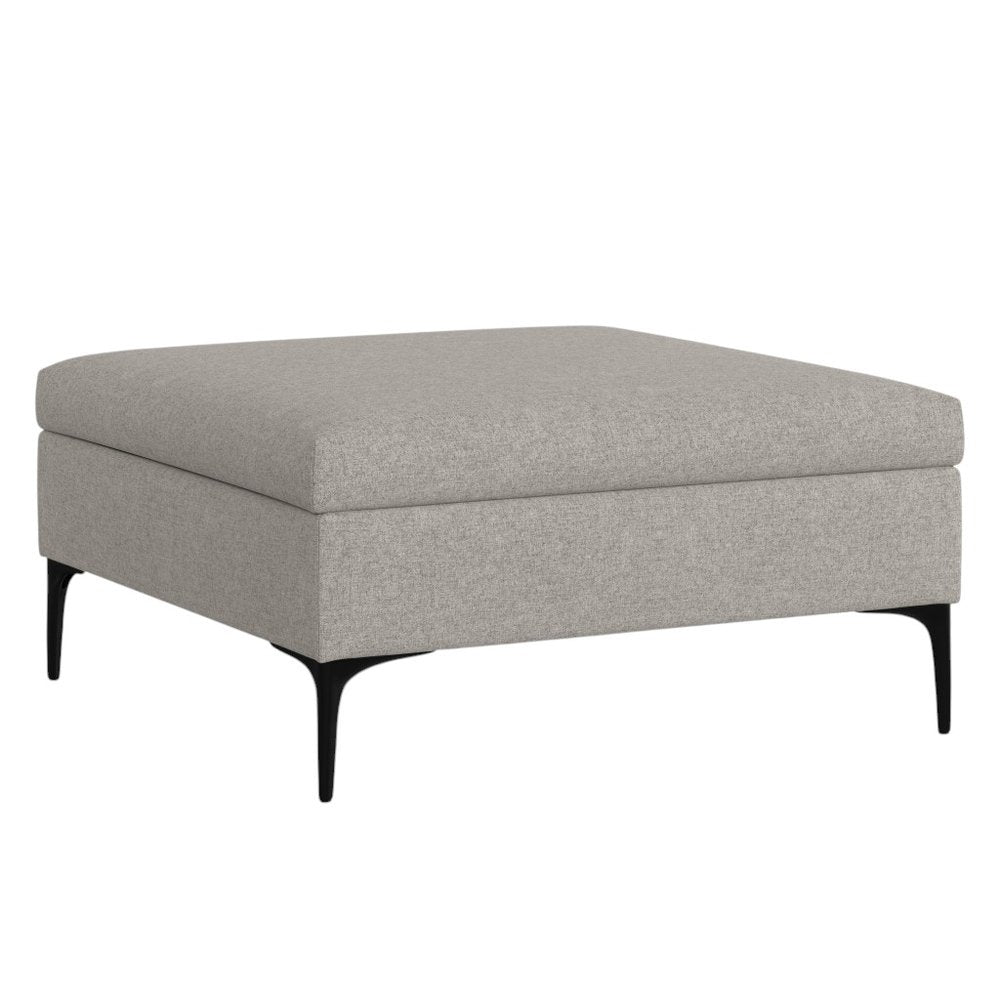 36" Cloud And Black Ottoman With Storage