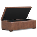 48" Chestnut And Walnut Ottoman With Storage