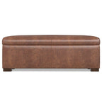 48" Chestnut And Walnut Ottoman With Storage
