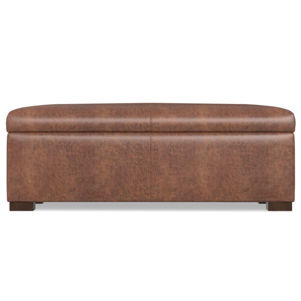 48" Chestnut And Walnut Ottoman With Storage