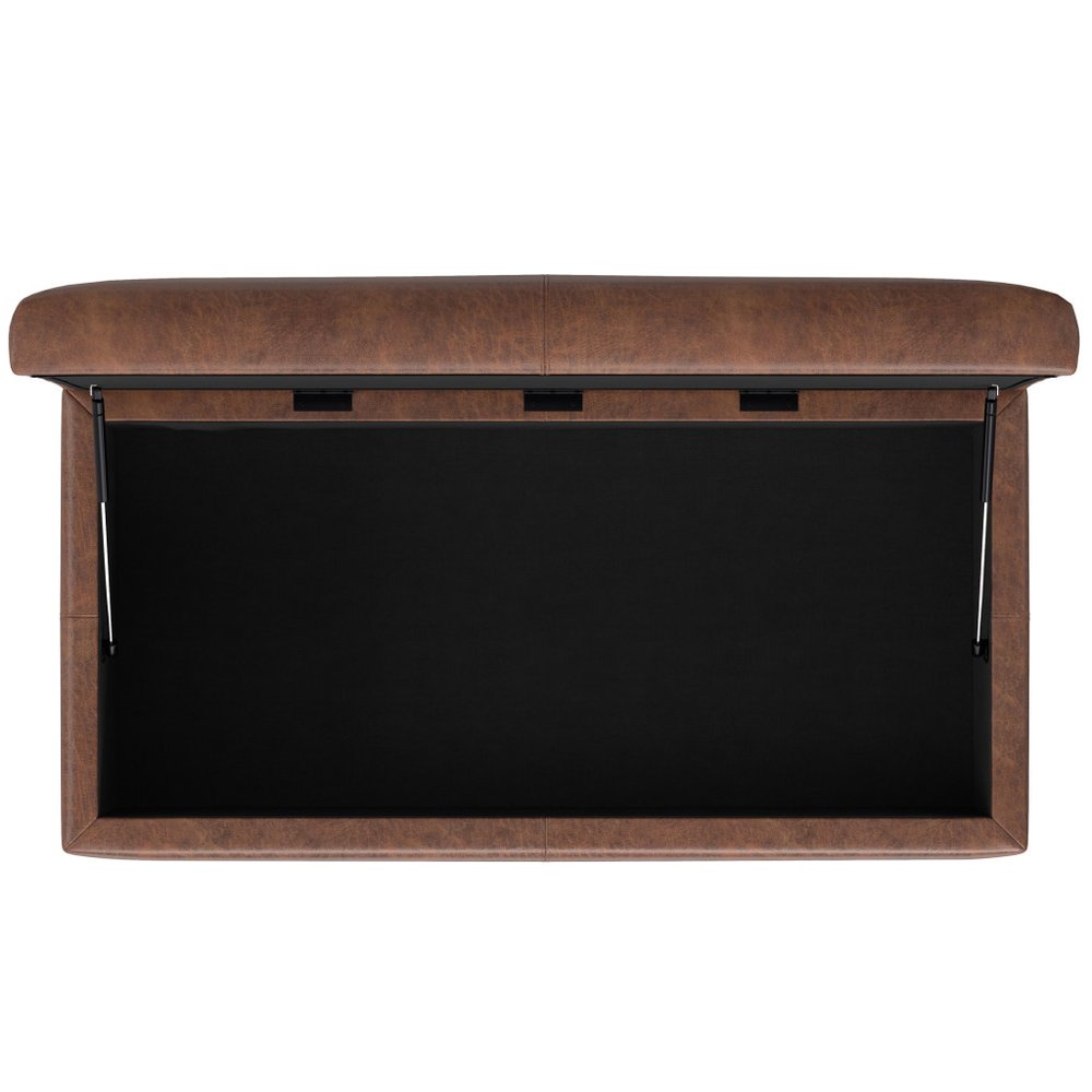 48" Chestnut And Walnut Ottoman With Storage