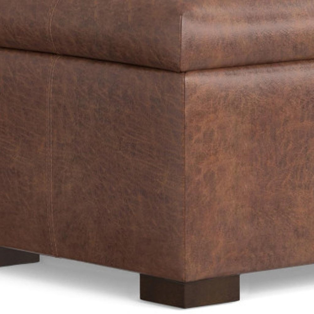48" Chestnut And Walnut Ottoman With Storage