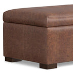 48" Chestnut And Walnut Ottoman With Storage
