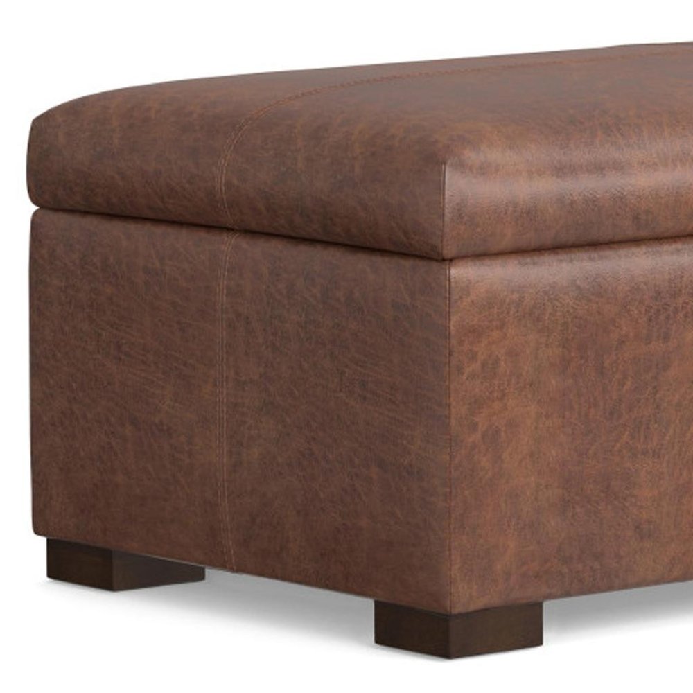 48" Chestnut And Walnut Ottoman With Storage
