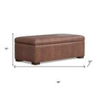48" Chestnut And Walnut Ottoman With Storage