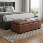 48" Chestnut And Walnut Ottoman With Storage