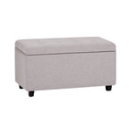 34" Cloud And Dark Brown Tufted Ottoman With Storage