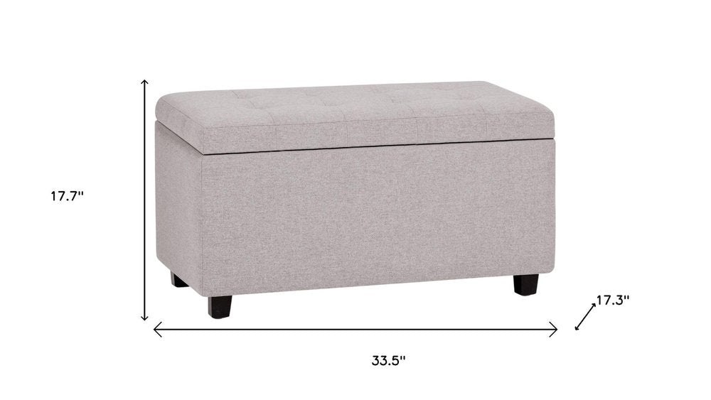 34" Cloud And Dark Brown Tufted Ottoman With Storage
