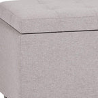 34" Cloud And Dark Brown Tufted Ottoman With Storage