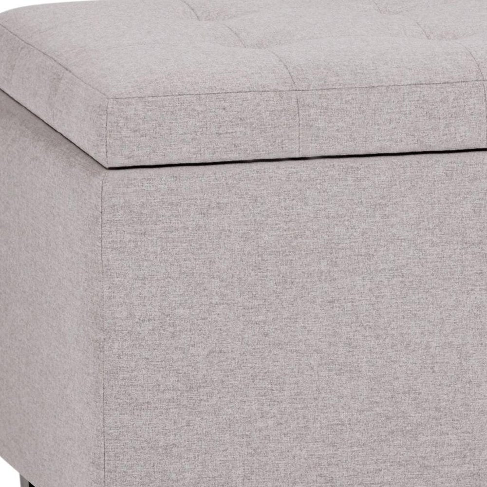 34" Cloud And Dark Brown Tufted Ottoman With Storage