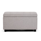 34" Cloud And Dark Brown Tufted Ottoman With Storage