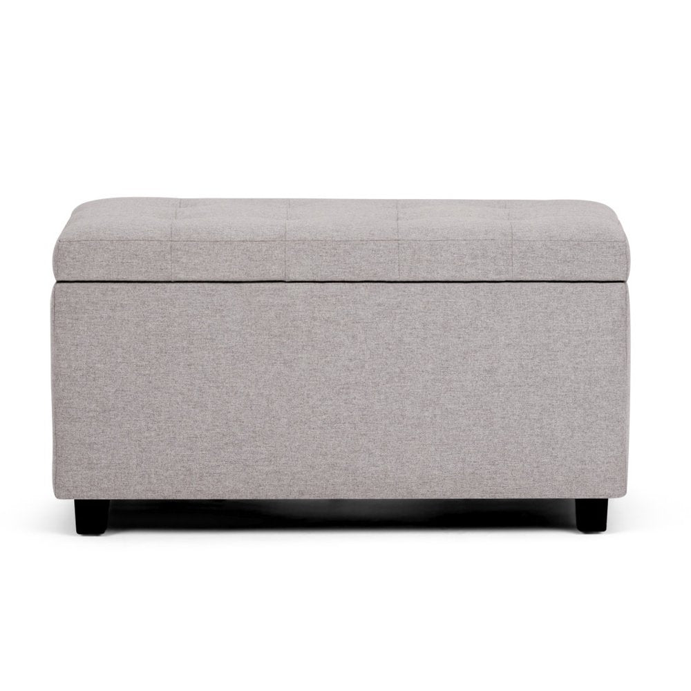 34" Cloud And Dark Brown Tufted Ottoman With Storage