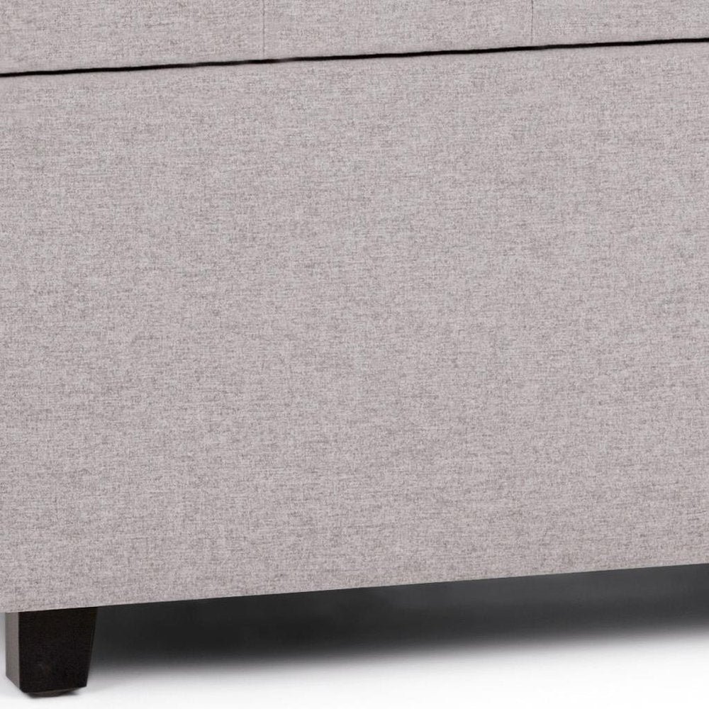 34" Cloud And Dark Brown Tufted Ottoman With Storage