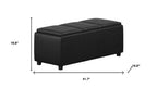 42" Dark Blue And Dark Brown Ottoman With Storage