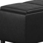 42" Dark Blue And Dark Brown Ottoman With Storage
