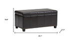 33" Brown and Espresso Faux Leather and Solid Wood Upholstered Storage Bench With Flip Top