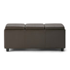 42" Cream And Dark Brown Ottoman With Storage