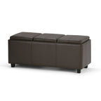 42" Cream And Dark Brown Ottoman With Storage