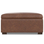 36" Brown And Walnut Ottoman With Storage