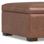 36" Brown And Walnut Ottoman With Storage