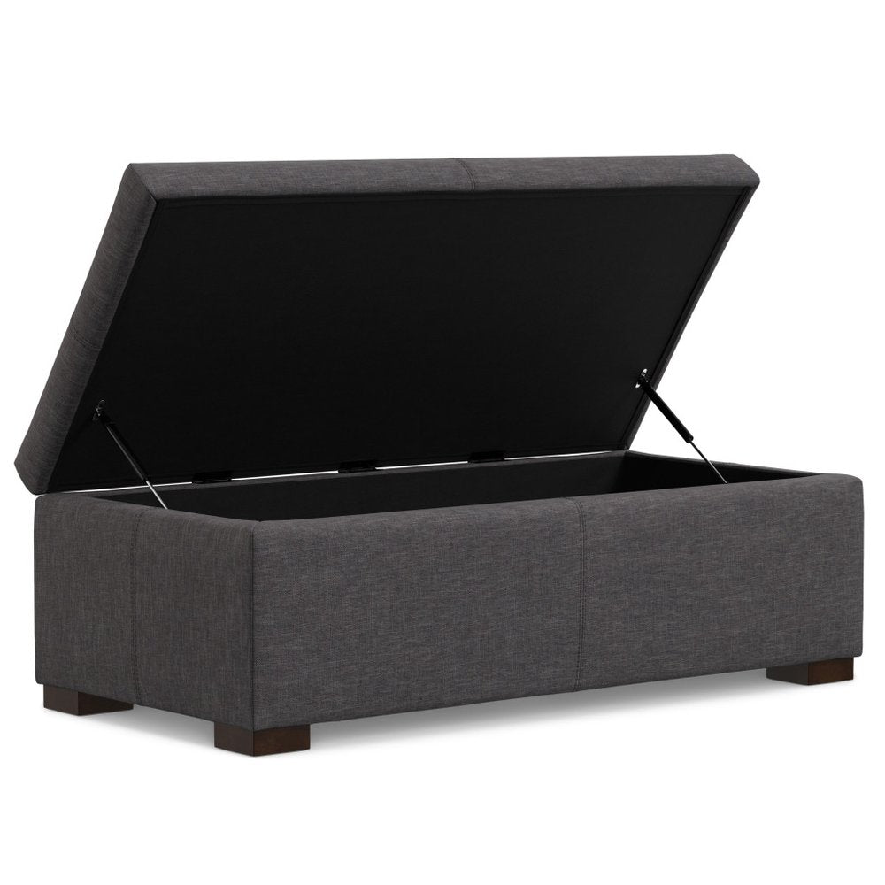 48" Chestnut And Walnut Ottoman With Storage