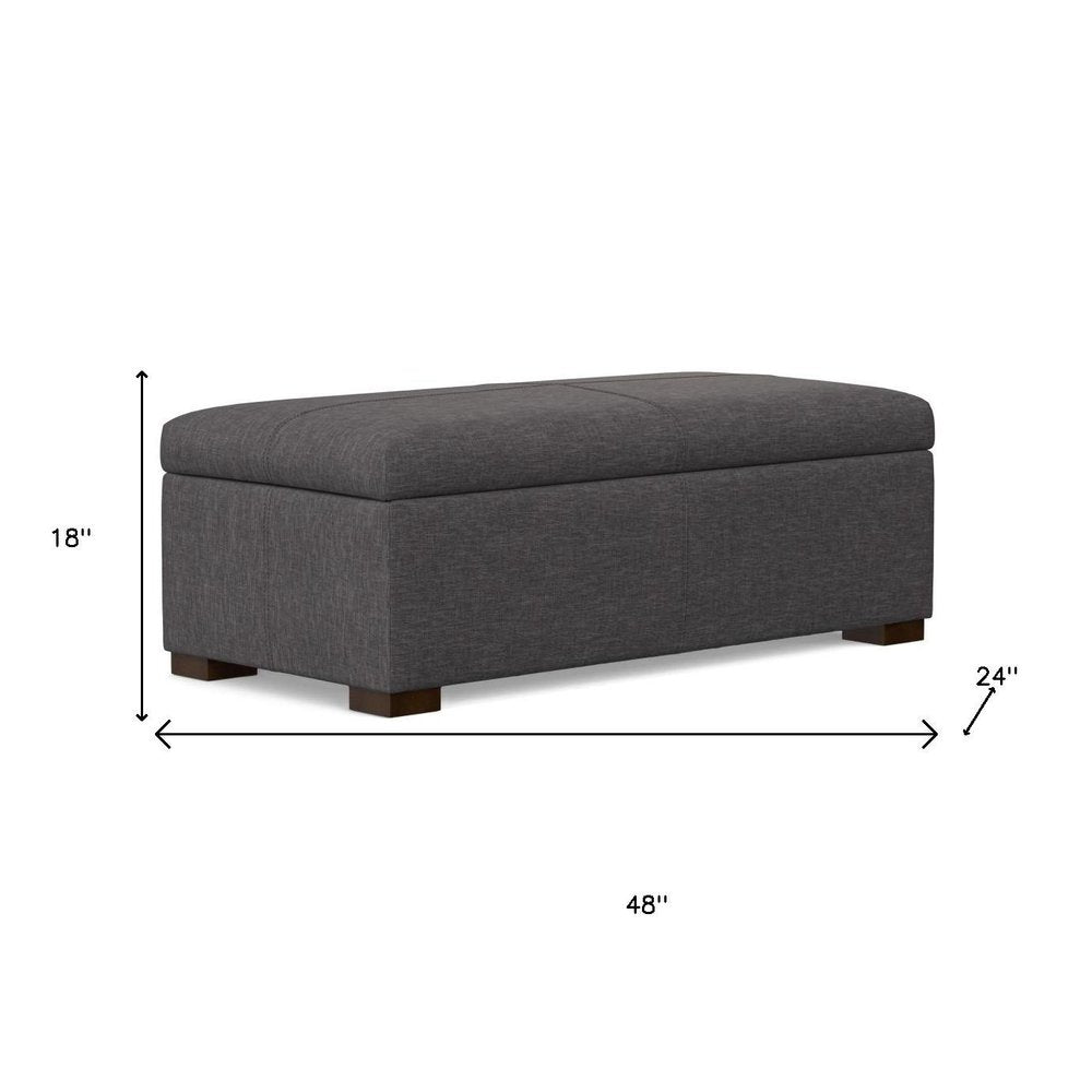 48" Chestnut And Walnut Ottoman With Storage