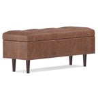 48" Brown Tufted Ottoman With Storage