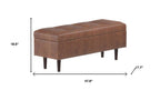 48" Brown Tufted Ottoman With Storage