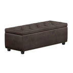 48" Brown And Dark Brown Tufted Ottoman With Storage