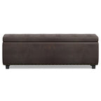 48" Brown And Dark Brown Tufted Ottoman With Storage