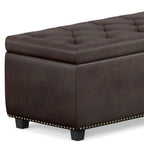 48" Brown And Dark Brown Tufted Ottoman With Storage