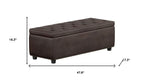 48" Brown And Dark Brown Tufted Ottoman With Storage