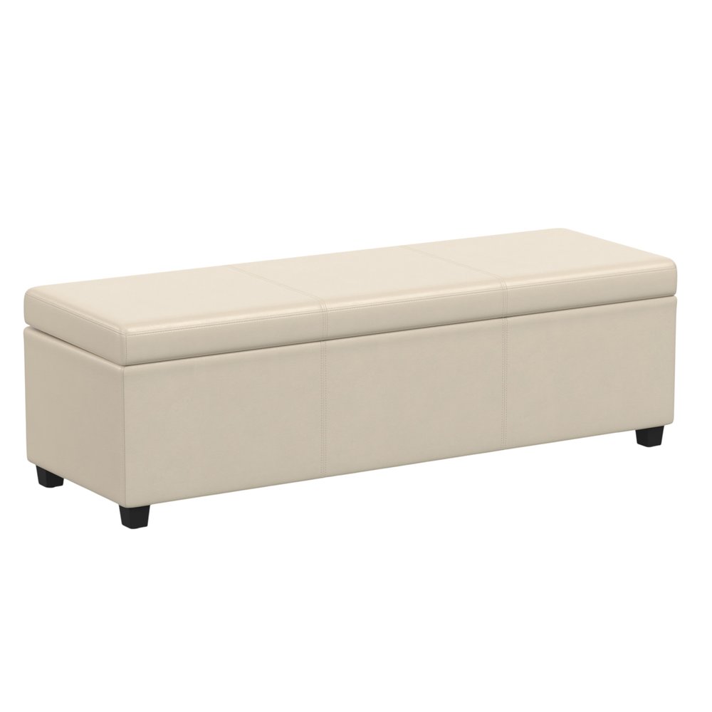 36" Black And Walnut Tufted Ottoman With Storage