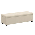 36" Black And Walnut Tufted Ottoman With Storage