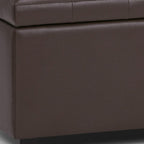 34" Chocolate And Dark Brown Tufted Ottoman With Storage
