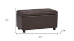 34" Chocolate And Dark Brown Tufted Ottoman With Storage